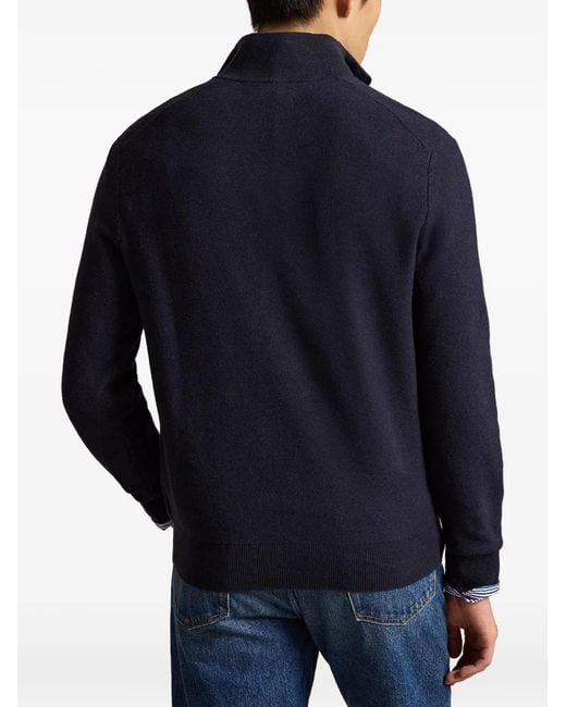 Polo Ralph Lauren Blue Quarter-Zip Sweater for men