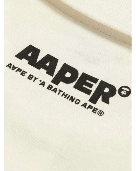 Aape By A Bathing Ape White Appliqué Polo Shirt for men