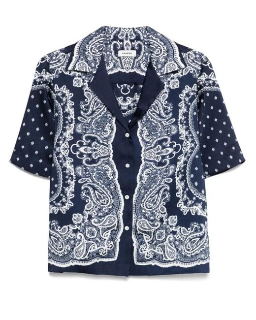 Sandro Blue Bandana Print Shirt