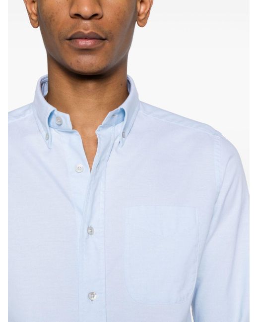 Camisa con cuello de botones Tom Ford de hombre de color White