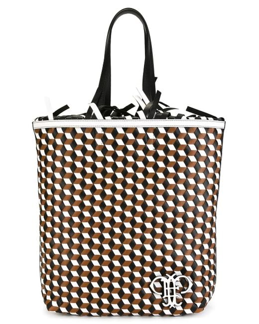 Emilio Pucci Black Schultertasche Mit Geometrischem Muster