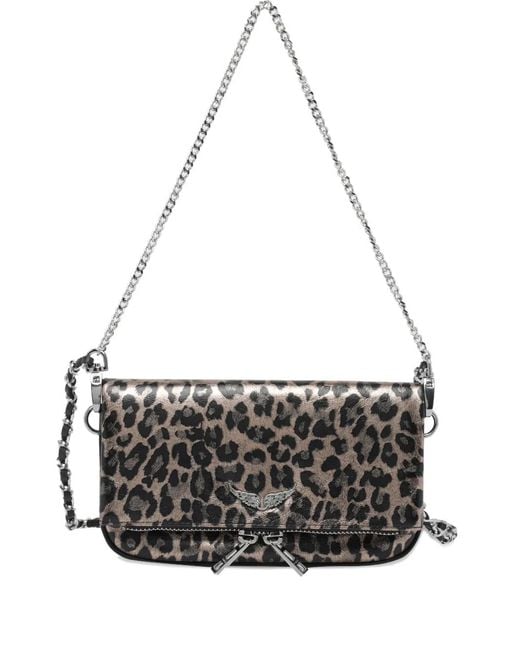 Zadig & Voltaire レディース グレー Rock レオパード ショルダー 