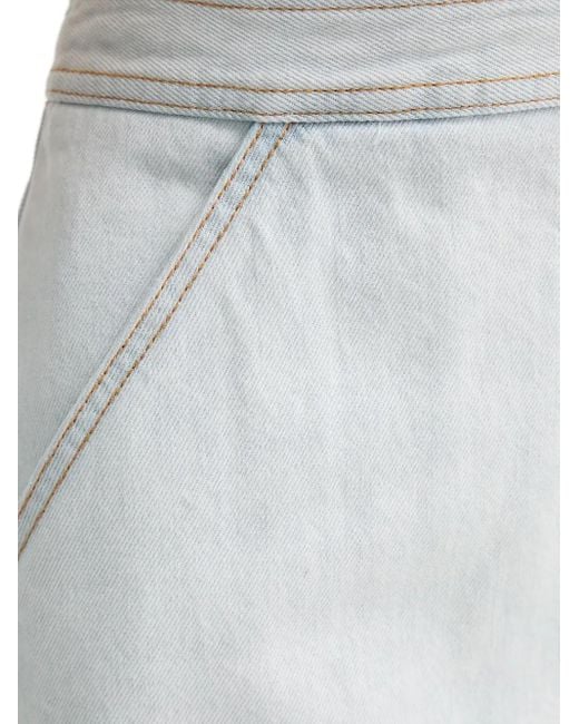 Bally White Denim Mini Skirt