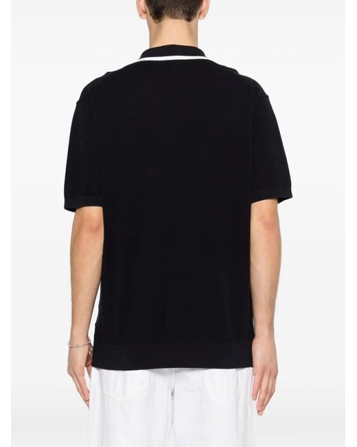 Paolo Pecora Black V-Neck Trim T-Shirt for men