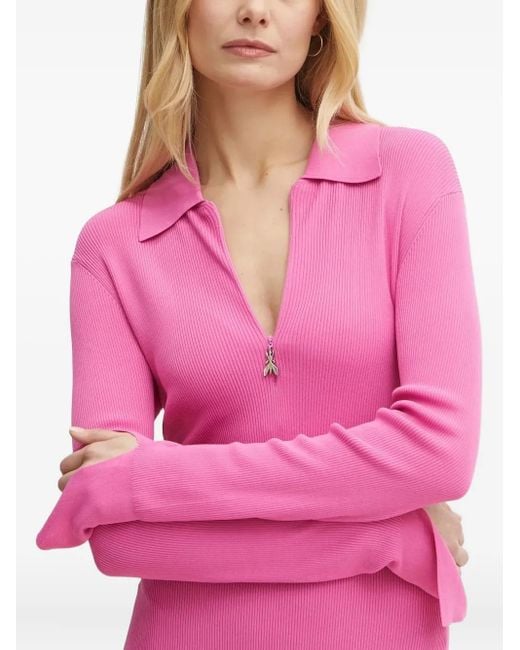 Patrizia Pepe Midi-Jurk Met V-Hals in het Pink