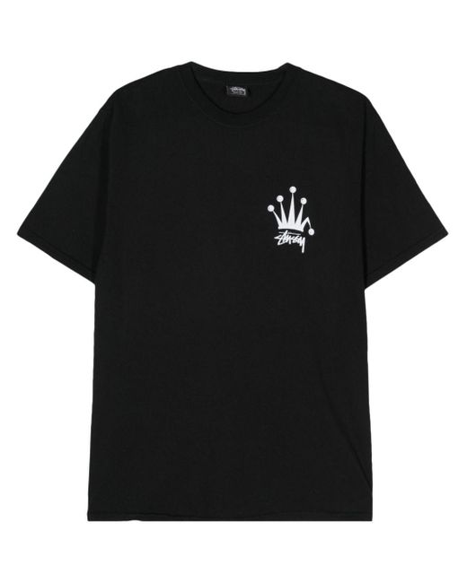 Stussy Black Regal Crown Cotton T-shirt