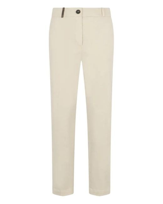 Peserico Natural Button Zip Trousers
