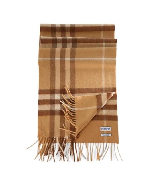 Burberry Metallic Check Fringed Scarf