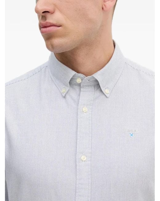 Barbour White Stripe-Pattern Shirt for men