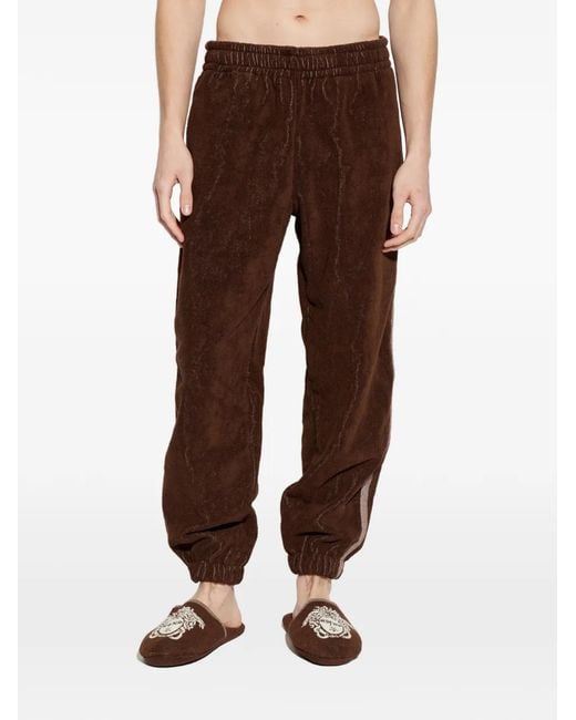 Versace Brown Pantalon De Jogging À Logo Brodé