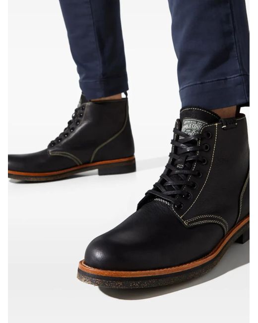 【ちゃまお】Polo Ralph Lauren RADFORD BOOT Polo Ralph Lauren Radford Round-Toe Leather Boots in Black for Men