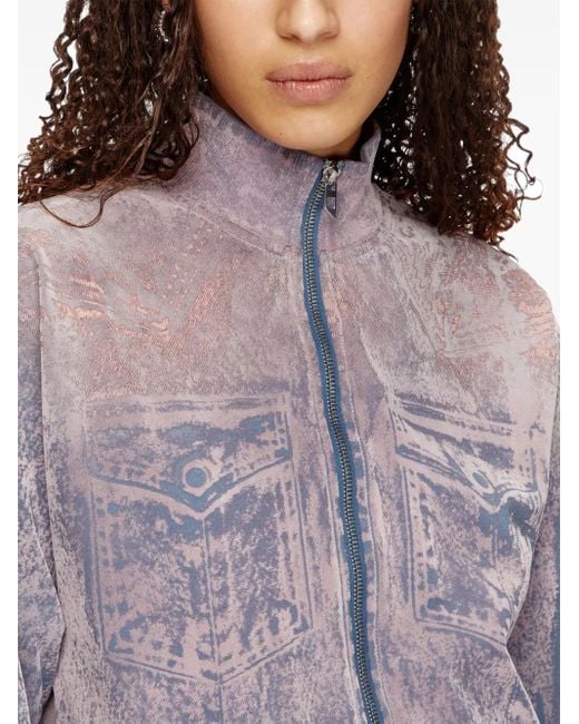 DIESEL Purple F-Slitly Sweatshirt