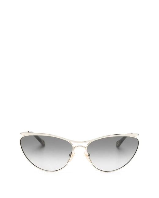 Chloé White Uma Cat-Eye Sunglasses
