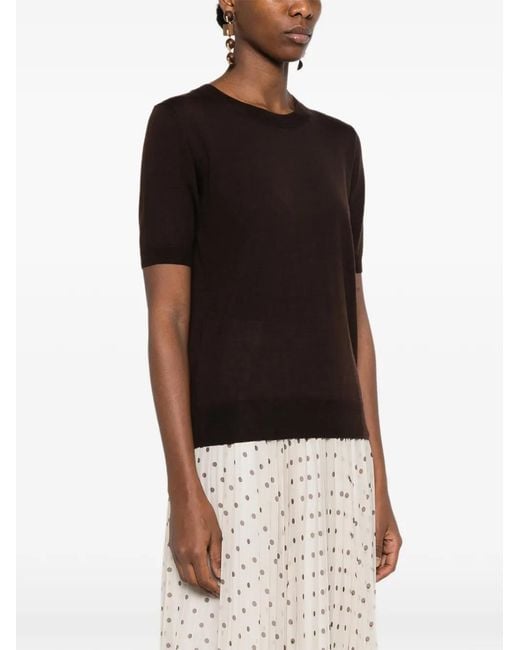 P.A.R.O.S.H. Black Short-Sleeve Crew-Neck T-Shirt