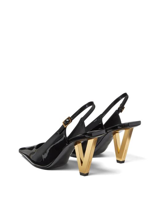 Versace Black 85Mm V2025 Slingback Pumps