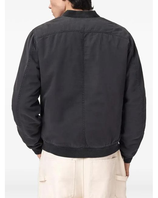 AllSaints Black Heart-Patch Cotton Bomber Jacket for men