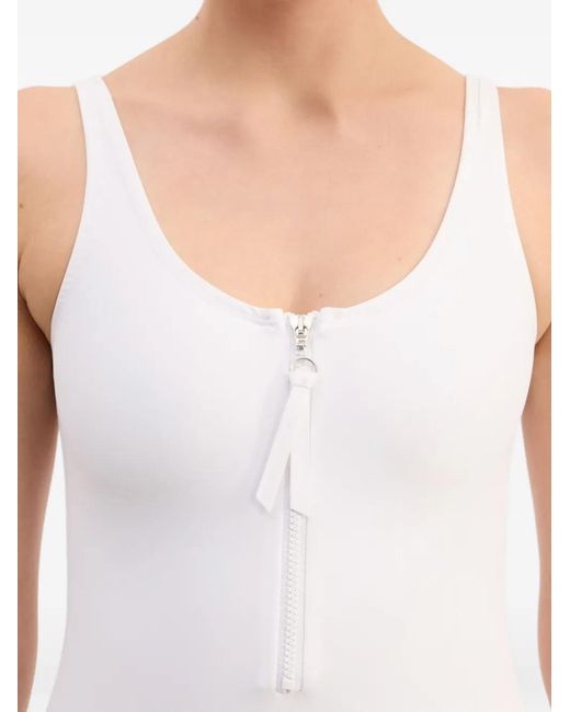 Loulou de Saison White Zip-Fastening Swimsuit