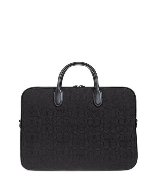 COACH Black Theo Work Bag for men