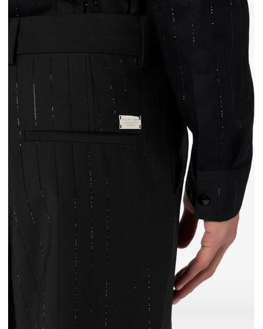 Philipp Plein Black Loose Fit Trousers Degrade Stones for men