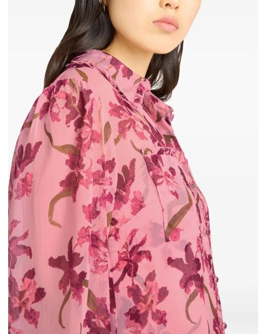 Robe Volantée À Fleurs Cinq À Sept en coloris Red