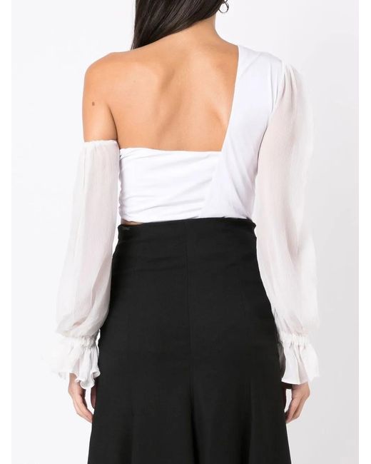 Amir Slama White One-Shoulder Bodysuit