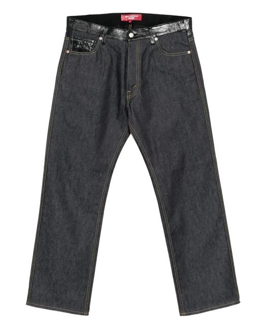 Vaqueros Con Parche De Cuero Junya Watanabe de hombre de color Gray