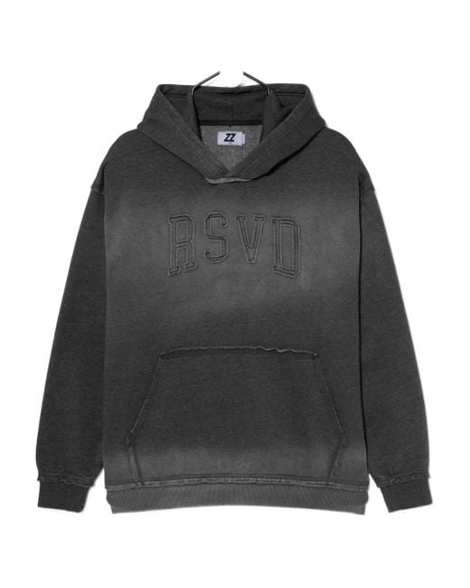 Izzue Black Rsvd-Embroidered Hoodie for men
