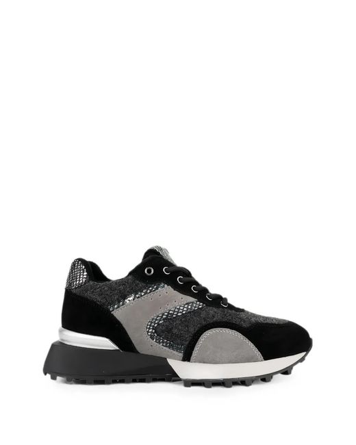 Linda Baumann Black Panelled Sneakers