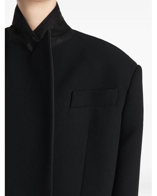 Khaite Notched Lapel Single-button Jacket Black