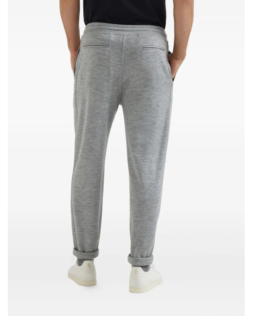 Brunello Cucinelli Gray Silk And Cashmere Trousers for men