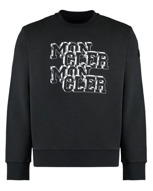 Moncler Black Logo-Print Sweatshirt for men