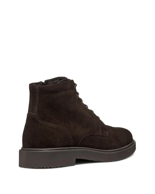 Geox Brown Lace-Up Suede Boots for men