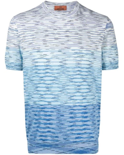 Missoni Blue Tie-dye Print Cotton T-shirt for men