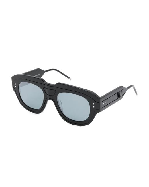 Thom Browne Black Round-Frame Sunglasses