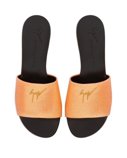 Giuseppe Zanotti Orange Sandales Shirley À Paillettes
