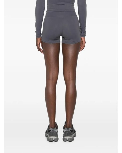 Sporty & Rich Blue Logo-Print High-Waisted Shorts