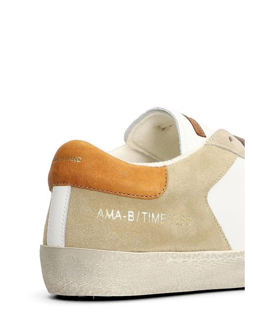 AMA BRAND White Suede-Panelled Star-Patch Sneakers for men