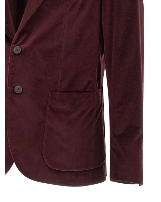 Tagliatore Jacke aus Samt mit zwei Knöpfen in Purple für Herren