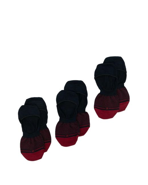 Zegna Blue Geometric-Pattern Invisible Socks for men