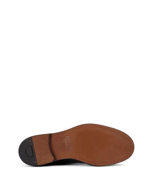 Doucal's Black Leather Lace-Up Derby Shoes for men