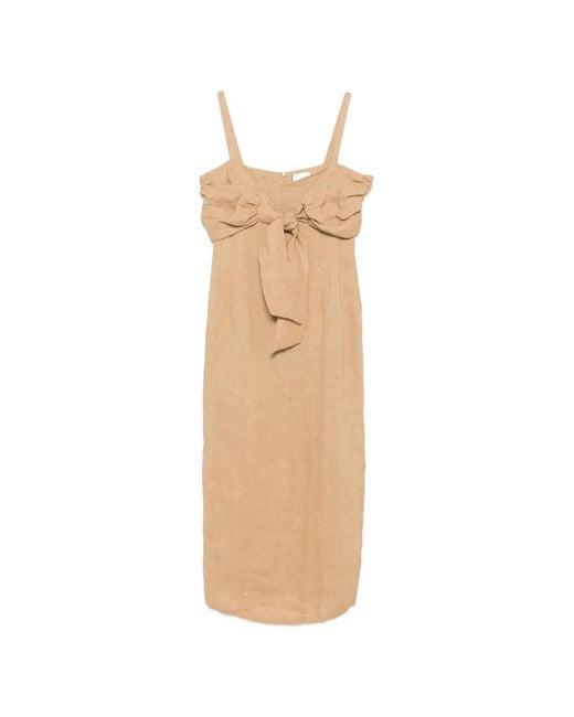Marella White Vicario Sleeveless Midi Dress