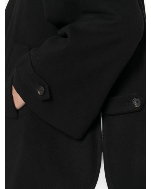 Tagliatore Black Button-Cuff Flared Jacket