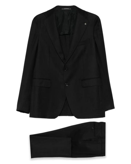 Tagliatore Black Notched-Lapel Suit for men