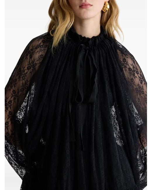 Patou Black Lace Mini Dress