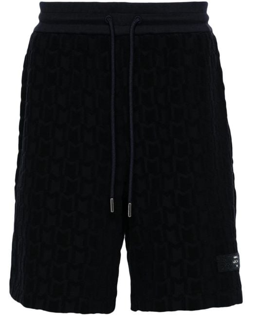 Shorts con monogramma jacquard di Moncler in Black da Uomo
