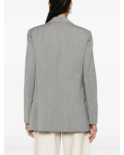 Helmut Lang Gray Peak-Lapel Single-Breasted Blazer