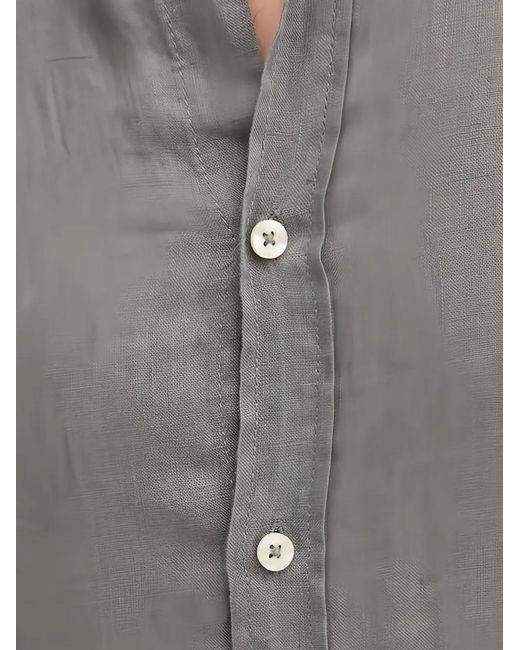 Benetton Gray Buttoned Short-Sleeve Shirt for men
