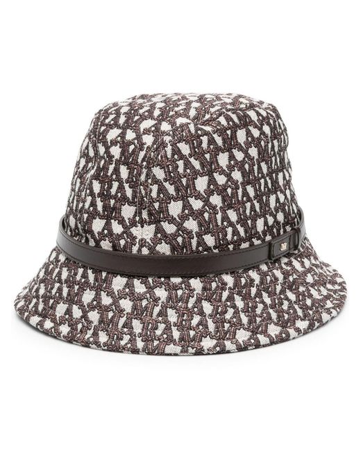 Max Mara Brown Monogrammed Jacquard Bucket Hat