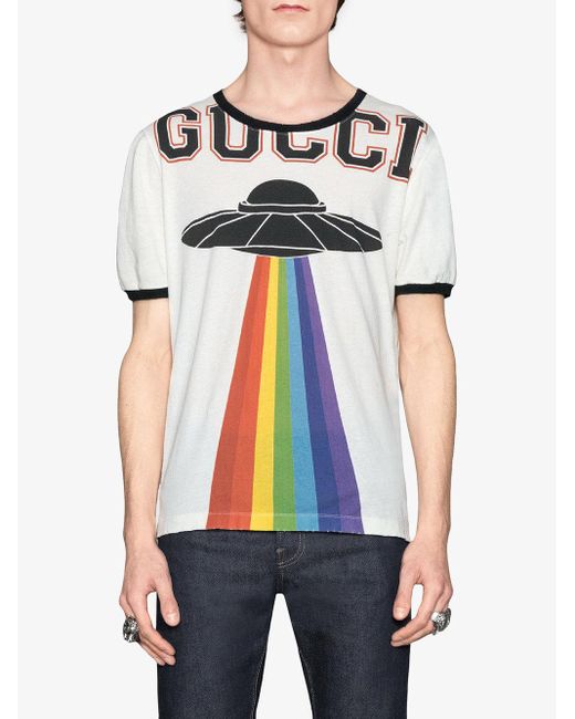 Camiseta con de ovni Gucci de hombre de color Blanco | Lyst