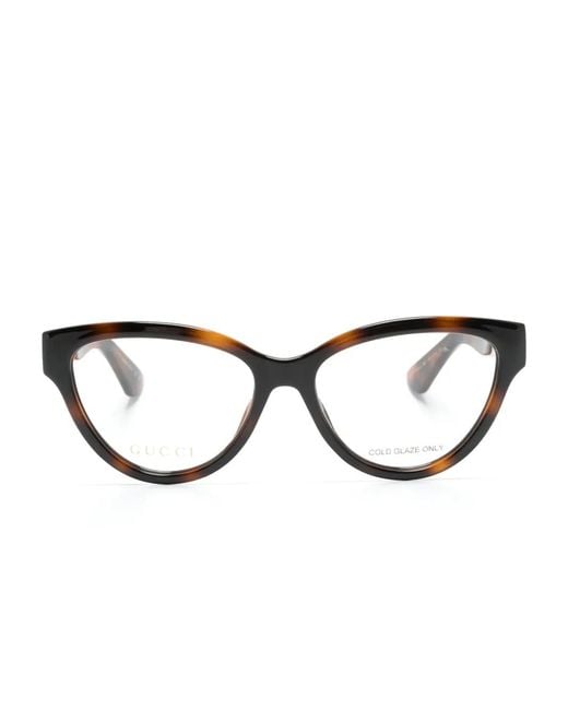 Gucci Brown Cat-Eye Frame Glasses